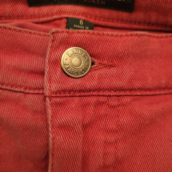 Lauren Jeans Co Ralph Lauren Women’s Modern Straight Leg Red Jeans Size 6 - Picture 6 of 10